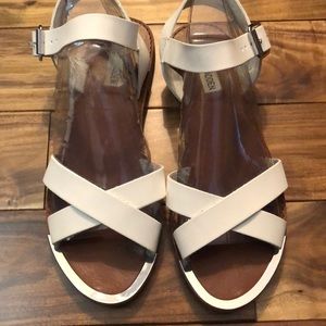 Steve Madden flat white strap sandals